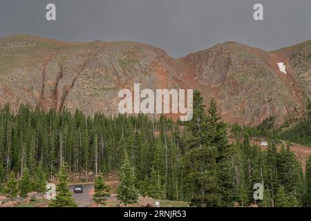 Pikes Peak route au sommet - montagne fourteener dans le Colorado USA Banque D'Images