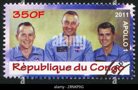 CONGO - CIRCA 2011 : timbre imprimé par le Congo, montre astronaute, circa 2011 Banque D'Images