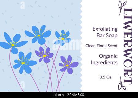 Liverworts exfoliant savon en barre cosmétiques organiques Illustration de Vecteur