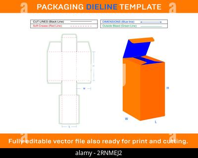 Modèle de ligne de découpe pour boîte-cadeau Illustration de Vecteur