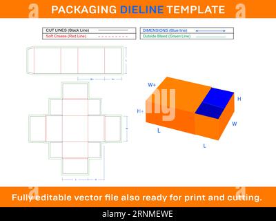 Modèle de ligne de découpe de boîte d'allumettes de bijoux Illustration de Vecteur