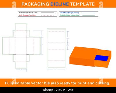 Modèle de ligne de découpe de boîte à bijoux Illustration de Vecteur