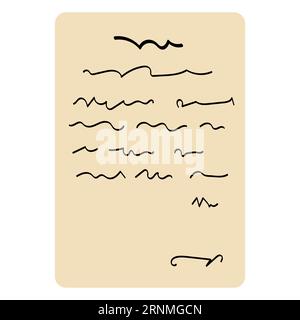 Feuille de papier avec texte manuscrit, poème poésie déclaration d'amour Illustration de Vecteur