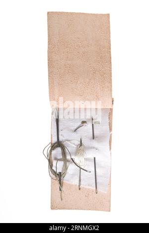 Aiguilles de suture chirurgicales médiévales Banque D'Images