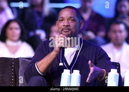 31 août 2023, Mexico, Mexique : l'acteur américain Will Smith lors de son discours dans le cadre de Mexico. , . Par Telmex Foundation à l'Auditorium National. Le 31 août 2023 à Mexico, Mexique. (Photo Ismael Rosas/ Eyepix Group) (photo Eyepix/NurPhoto) crédit : NurPhoto SRL/Alamy Live News Banque D'Images