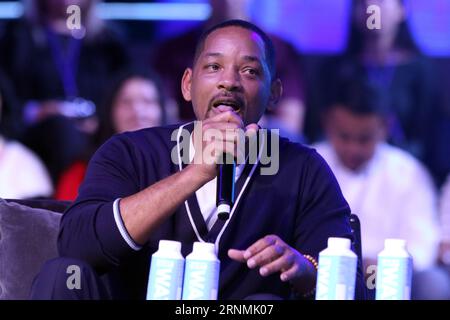 31 août 2023, Mexico, Mexique : l'acteur américain Will Smith lors de son discours dans le cadre de Mexico. , . Par Telmex Foundation à l'Auditorium National. Le 31 août 2023 à Mexico, Mexique. (Photo Ismael Rosas/ Eyepix Group) (photo Eyepix/NurPhoto) crédit : NurPhoto SRL/Alamy Live News Banque D'Images