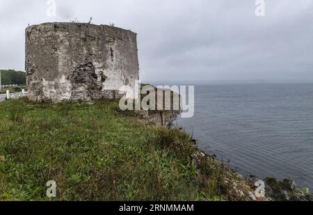 Vue sur la mer baltique et les falaises depuis le phare de Pakri Banque D'Images