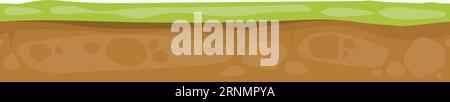 Terrain de dessin animé sans couture de terrain de jeu avec couche d'herbe Illustration de Vecteur