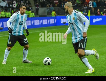 Moscou, Russie – 11 novembre 2017. L'ailier de l'équipe nationale Argentine de football Cristian Pavon lors de l'affrontement international Russie vs Argentine (0-1) Banque D'Images