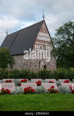 Église médiévale grise de St. Mary à Hollola (finnois : Hollolan kirkko), Finlande. L'église a été construite entre les années 1495-1510. L'un des 86 Banque D'Images