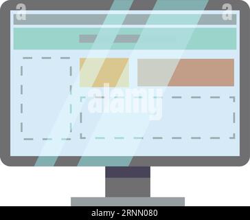 Écran d'ordinateur avec disposition de site Web. Application de conception Web Illustration de Vecteur