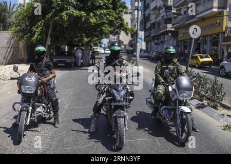 (170623) -- GAZA, 23 juin 2017 -- des membres des Brigades Ezzedine al-Qassam, la branche militaire du mouvement islamiste palestinien Hamas, participent au rassemblement marquant la Journée Al Qods ou la Journée de Jérusalem, dans la ville de Gaza, le 23 juin 2017. Wissam Nassar) (dtf) RASSEMBLEMENT DE JOUR MIDEAST-GAZA-RAMDAN-Al-QUDS zhaoyue PUBLICATIONxNOTxINxCHN Gaza 23 2017 juin des membres des Brigades Ezzedine Al Qassam l'aile militaire du mouvement islamiste PALESTINIEN Hamas participent au rassemblement marquant le jour d'Al Quds ou le jour de Jérusalem dans la ville de Gaza LE 23 2017 juin Wissam Nassar dtf Mideast ramdan al Quds Day Rally PUBLICA Banque D'Images