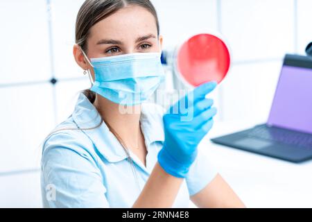 Techniques de biologie moléculaire (par exemple, PCR, séquençage de l'ADN) : boîtes de Pétri sont souvent utilisés dans diverses techniques de biologie moléculaire, ils fournissent une plate-forme fo Banque D'Images