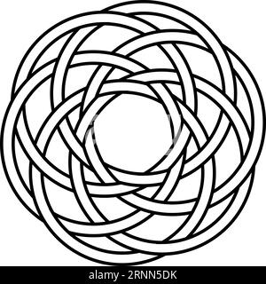 Mandala arabe simple ressemblent à des cercles tournants fleurs, illustration de stock Illustration de Vecteur