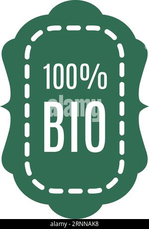 étiquette de produit 100% bio. Étiquette de produit verte Illustration de Vecteur