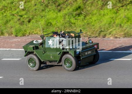 Années 1964 60 Allemagne Daimler Green Petrol 2548 cm3, Daimler Scout car, Daimler Dingo - un véhicule de reconnaissance léger et rapide à quatre roues motrices britannique, voiture blindée compacte à deux hommes; Banque D'Images