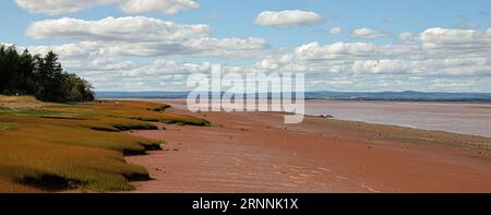 La rivière Shubenacadie s'étend sur 72 kilomètres du lac Grand à Maitland, où elle pénètre dans le bassin Minas de la baie de Fundy, en Nouvelle-Écosse, au Canada Banque D'Images