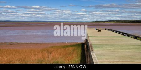 La rivière Shubenacadie s'étend sur 72 kilomètres du lac Grand à Maitland, où elle pénètre dans le bassin Minas de la baie de Fundy, en Nouvelle-Écosse, au Canada Banque D'Images