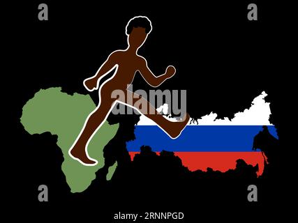 Migration des pays africains vers la Russie Illustration de Vecteur