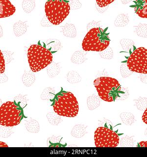 Motif sans couture fraise. Arrière-plan vectoriel répétitif Illustration de Vecteur