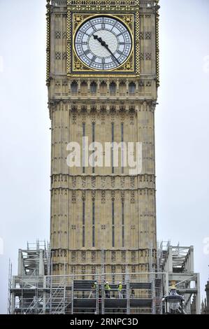 (170821) -- LONDRES, 21 août 2017 -- la photo prise le 21 août 2017 montre le Big Ben dans le centre de Londres, en Grande-Bretagne. Le célèbre Big Ben de Londres a sonné pour la dernière fois lundi lorsque la célèbre Grande cloche est tombée silencieuse jusqu'en 2021. )(whw) BRITAIN-LONDON-BIG BEN-FALL SILENT StephenxChung PUBLICATIONxNOTxINxCHN Londres août 21 2017 photo prise le 21 2017 août montre le Big Ben dans le centre de Londres Grande-Bretagne Londres S célèbre Big Ben Chimé pour le temps de chargement LE lundi quand le célèbre Great Bell fur Silent jusqu'à 2021 Whw Grande-Bretagne Londres Big Ben case Silent PUBLICATIONxNOTxINxCHN Banque D'Images