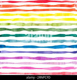 Aquarelle horizontale rayures colorées motif sans couture. Fond vectoriel rayé Illustration de Vecteur