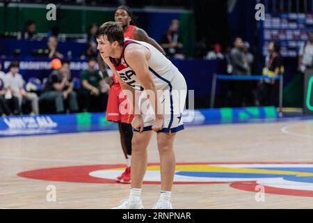 Manille, Philippines. 01 septembre 2023. Austin Reaves des États-Unis vu lors de la deuxième manche de la coupe du monde de basket-ball FIBA 2023 entre les États-Unis et le Monténégro au Mall of Asia Arena-Manila. Score final ; États-Unis 85:73 Monténégro. (Photo Nicholas Muller/SOPA Images/Sipa USA) crédit : SIPA USA/Alamy Live News Banque D'Images