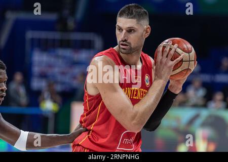 Manille, Philippines. 01 septembre 2023. Nikola Vucevic du Monténégro vu en action lors de la deuxième manche de la coupe du monde de basket-ball FIBA 2023 entre les États-Unis et le Monténégro au Mall of Asia Arena-Manille. Score final ; États-Unis 85:73 Monténégro. (Photo Nicholas Muller/SOPA Images/Sipa USA) crédit : SIPA USA/Alamy Live News Banque D'Images