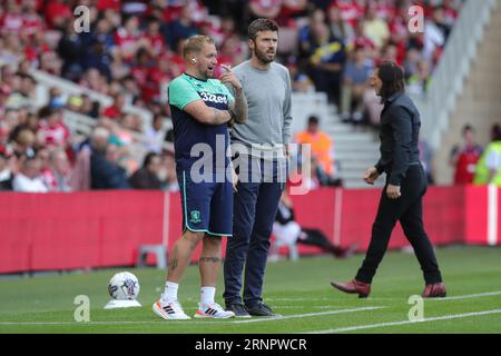 Middlesbrough, Royaume-Uni. 02 septembre 2023. Michael Carrick Manager de Middlesbrough lors du match du championnat Sky Bet Middlesbrough vs Queens Park Rangers au Riverside Stadium, Middlesbrough, Royaume-Uni, le 2 septembre 2023 (photo de James Heaton/News Images) à Middlesbrough, Royaume-Uni le 9/2/2023. (Photo de James Heaton/News Images/Sipa USA) crédit : SIPA USA/Alamy Live News Banque D'Images