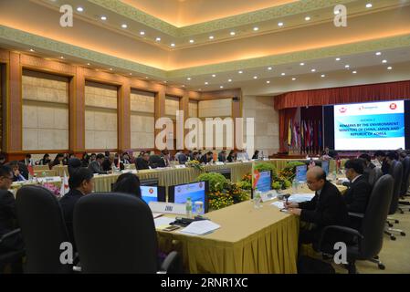 (170914) -- BANDAR SERI BEGAWAN, 14 septembre 2017 -- la 15e réunion des ministres de l'Environnement de l'ASEAN-Chine, Japon et Corée du Sud (ASEAN+3) se tient à Bandar Seri Begawan, capitale du Brunei, le 13 septembre 2017. La coopération environnementale entre la Chine et l'ASEAN est devenue un modèle de coopération Sud-Sud, a déclaré mercredi le vice-ministre chinois de la protection de l'environnement Huang Runqiu. ) (psw) RÉUNION BRUNEI-BANDAR SERI BEGAWAN-ASEAN+3-MINISTRES DE L'ENVIRONNEMENT JeffreyxWong PUBLICATIONxNOTxINxCHN Banque D'Images