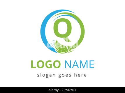 Lettre Q concept de conception de logo de service de nettoyage avec symbole de brosse propre. Symbole du logo de l'entreprise de nettoyage Illustration de Vecteur