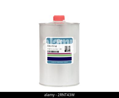 Brome : un élément volatil souvent utilisé comme retardateur de flamme et dans le traitement de l'eau. Banque D'Images