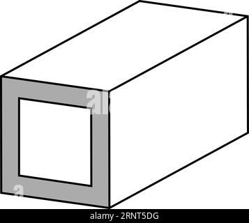 Icône de cections d'acier, profils plaques tubes propriétés des dimensions, spécifications techniques Illustration de Vecteur