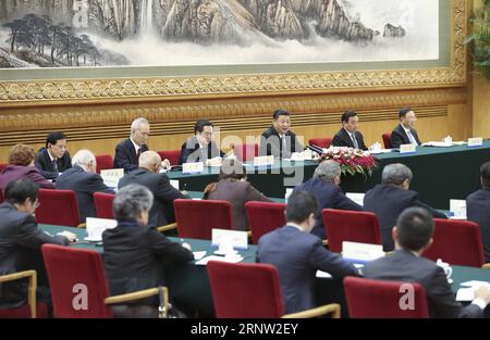 (171130) -- BEIJING, 30 novembre 2017 -- le président chinois Xi Jinping (3e R arrière) rencontre des délégués étrangers participant au Forum international Imperial Springs 2017 à Beijing, capitale de la Chine, le 30 novembre 2017.) (zkr) CHINA-BEIJING-XI JINPING-FORUM-MEETING (CN) YaoxDawei PUBLICATIONxNOTxINxCHN Banque D'Images