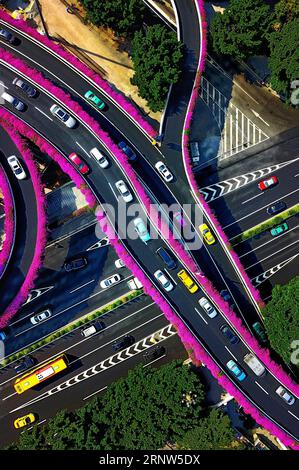 (171204) -- GUANGZHOU, 4 décembre 2017 -- une photo prise le 27 octobre 2017 montre un passage supérieur décoré à Guangzhou, dans la province du Guangdong du sud de la Chine. Le Forum mondial Fortune 2017 se tiendra à Guangzhou du 6 au 8 décembre. ) (Lb) CHINA-GUANGDONG-GUANGZHOU-FORTUNE GLOBAL FORUM (CN) LiuxDawei PUBLICATIONxNOTxINxCHN Banque D'Images