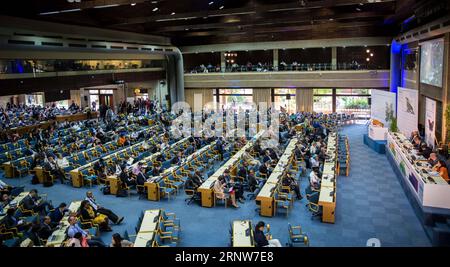 (171206) -- NAIROBI, 6 décembre 2017 -- une photo prise le 6 décembre 2017 montre la séance plénière de clôture de la troisième session de l'Assemblée des Nations Unies pour l'environnement (ANUE) à Nairobi, au Kenya. La troisième session de l'Assemblée des Nations Unies pour l'environnement (ANUE) s'est terminée mercredi à Nairobi, et les dirigeants se sont engagés à mettre fin à la pollution pour un environnement propre. KENYA-NAIROBI-ANUE-LA TROISIÈME SESSION-CONCLUSION LYUXSHUAI PUBLICATIONXNOTXINXCHN Banque D'Images