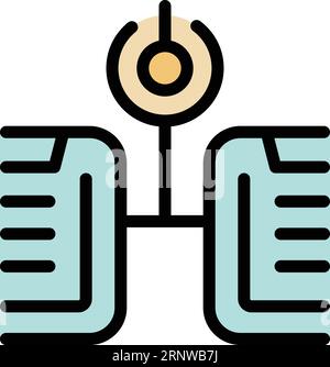 Vecteur de contour d'icône de point d'accès VPN. Logiciel sécurisé. Couleur de sécurité en ligne plate Illustration de Vecteur
