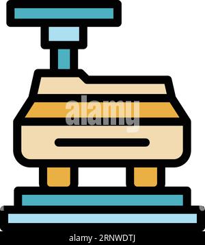 Nouveau vecteur de contour d'icône d'impression de voiture. Côté frein. Couleur de la batterie du moteur à plat Illustration de Vecteur