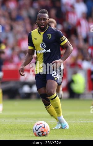 2 septembre 2023 ; Gtech Community Stadium, Brentford, Londres, Angleterre; premier League football, Brentford contre Bournemouth ; Antoine Semenyo de Bournemouth Banque D'Images