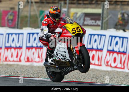 Barcelone, Espagne. 1 septembre 2023. Yeray Ruiz d'Espagne de l'équipe Forward avec Forward lors de la pratique de Moto2 Gran Premi Energi Monster de Catalunya au circuit de Barcelona-Catalunya à Barcelone. (Image de crédit : © David Ramirez/DAX via ZUMA Press Wire) USAGE ÉDITORIAL SEULEMENT! Non destiné à UN USAGE commercial ! Banque D'Images