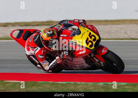 Barcelone, Espagne. 1 septembre 2023. Yeray Ruiz d'Espagne de l'équipe Forward avec Forward lors de la pratique de Moto2 Gran Premi Energi Monster de Catalunya au circuit de Barcelona-Catalunya à Barcelone. (Image de crédit : © David Ramirez/DAX via ZUMA Press Wire) USAGE ÉDITORIAL SEULEMENT! Non destiné à UN USAGE commercial ! Banque D'Images