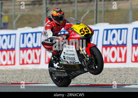 Barcelone, Espagne. 1 septembre 2023. Yeray Ruiz d'Espagne de l'équipe Forward avec Forward lors de la pratique de Moto2 Gran Premi Energi Monster de Catalunya au circuit de Barcelona-Catalunya à Barcelone. (Image de crédit : © David Ramirez/DAX via ZUMA Press Wire) USAGE ÉDITORIAL SEULEMENT! Non destiné à UN USAGE commercial ! Banque D'Images