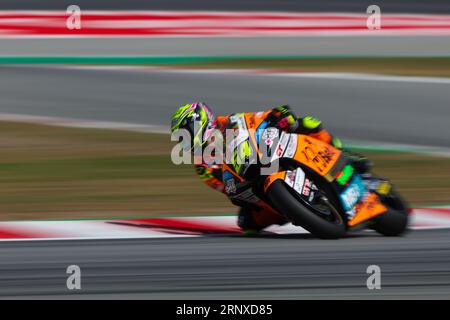 Barcelone, Espagne. 1 septembre 2023. Fermin Aldeguer d'Espagne de l'équipe CAG SpeedUp avec Boscoscuro lors de l'entraînement du Moto2 Gran Premi Energi Monster de Catalunya au circuit de Barcelona-Catalunya à Barcelone. (Image de crédit : © David Ramirez/DAX via ZUMA Press Wire) USAGE ÉDITORIAL SEULEMENT! Non destiné à UN USAGE commercial ! Banque D'Images