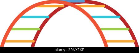 Aire de jeux pont arc-en-ciel Icône d'équipement de jeu d'escalade Illustration de Vecteur