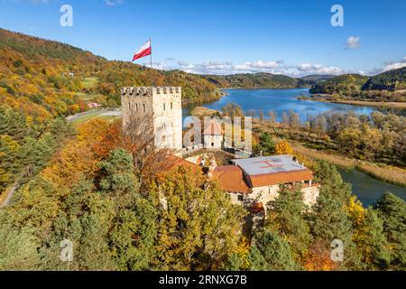 Château médiéval de Tropsztyn en petite-Pologne Voivodie, Pologne Banque D'Images