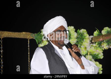 (180208) -- PORT SOUDAN, le 8 février 2018 -- le président soudanais Omar al-Béchir assiste à la cérémonie de clôture à Port Soudan, dans l État de la mer Rouge, dans l est du Soudan, le 7 février 2018. Le 11e Festival du Tourisme et du Shopping, qui s'est tenu du 7 décembre 2017, s'est terminé mercredi. ) (Jmmn) SOUDAN-PORT SOUDAN-TOURISME ET SHOPPING FESTIVAL-CLÔTURE MohamedxKhidir PUBLICATIONxNOTxINxCHN Banque D'Images