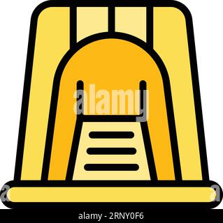 Vecteur de contour d'icône de gemme de diamant. Mineur d'or. Couleur pierre de charbon plat Illustration de Vecteur