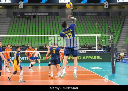 Vitaliy Shtchytkov (Ukraine). Championnat du monde de volleyball 2022. Banque D'Images