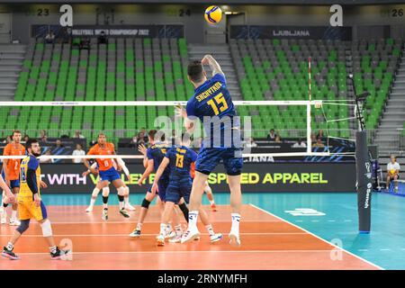 Vitaliy Shtchytkov (Ukraine). Championnat du monde de volleyball 2022. Banque D'Images