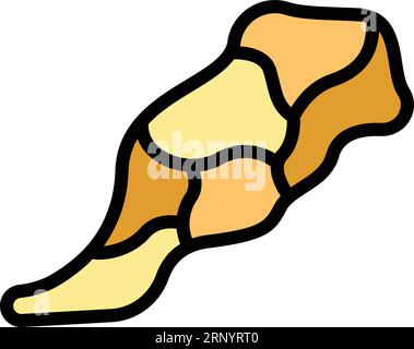 Vecteur de contour d'icône de terre Casablanca. Ville d'Afrique. Maroc Skyline couleur plat Illustration de Vecteur